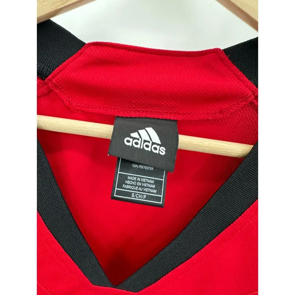 Adidas Red V-Neck Sleeveless Activewear Jersey Tank‎ Top Men's Size Small S